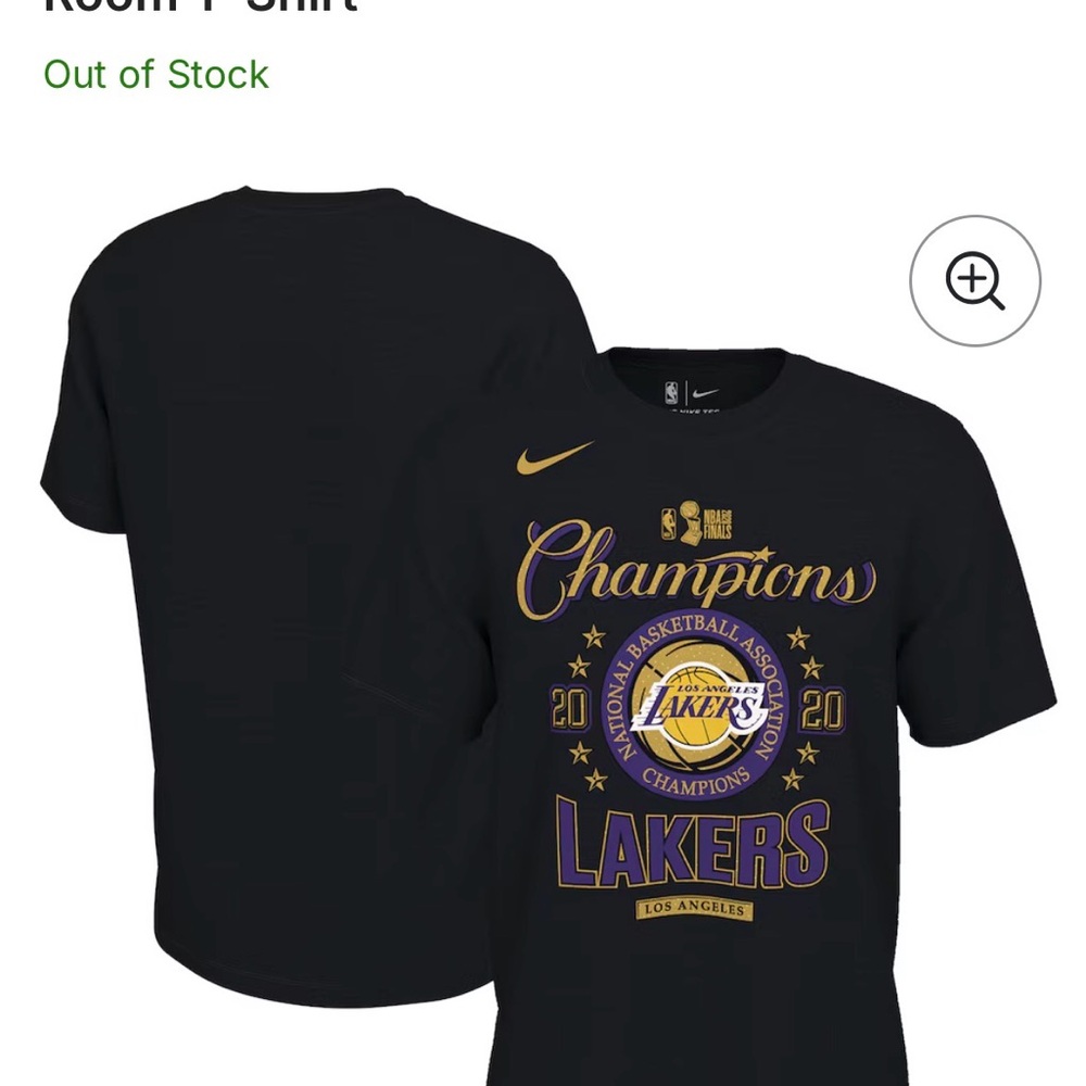 Nike Black Lakers Champions OFFICIAL LOCKER ROOM Graphic Tee -🏀Collectors
